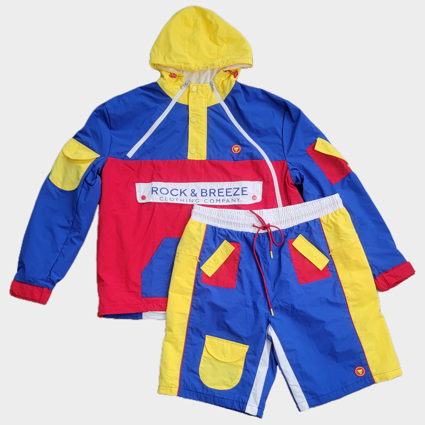 Triple Zip Windbreaker Jacket – BLUE | Lightweight Streetwear Windbreaker