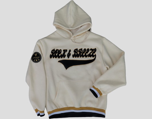 Cream Chenille Logo Fleece Hoodie