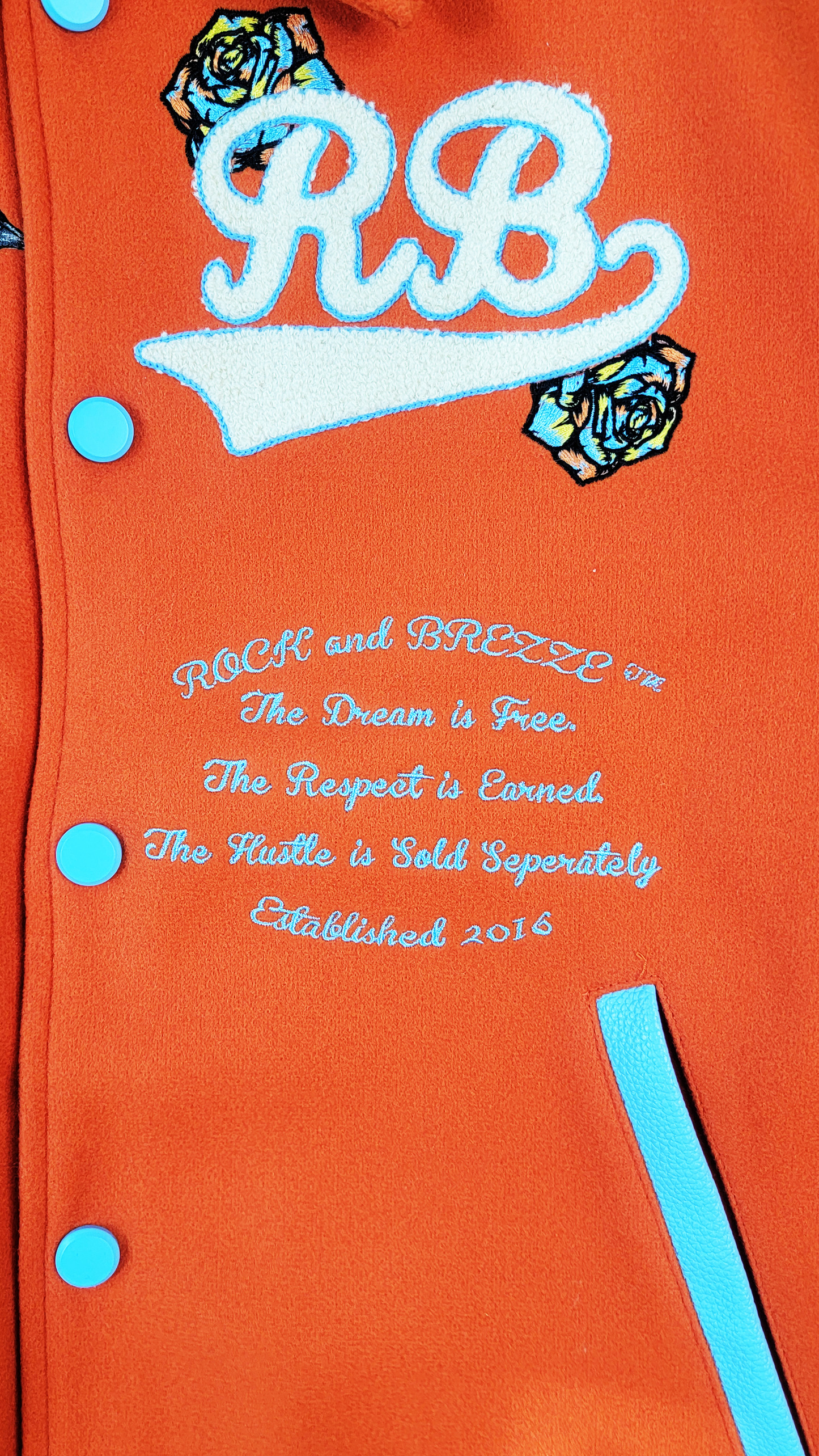 Free Bird Varsity Jacket – Orange | Statement Streetwear Jacket – Rock & Breeze