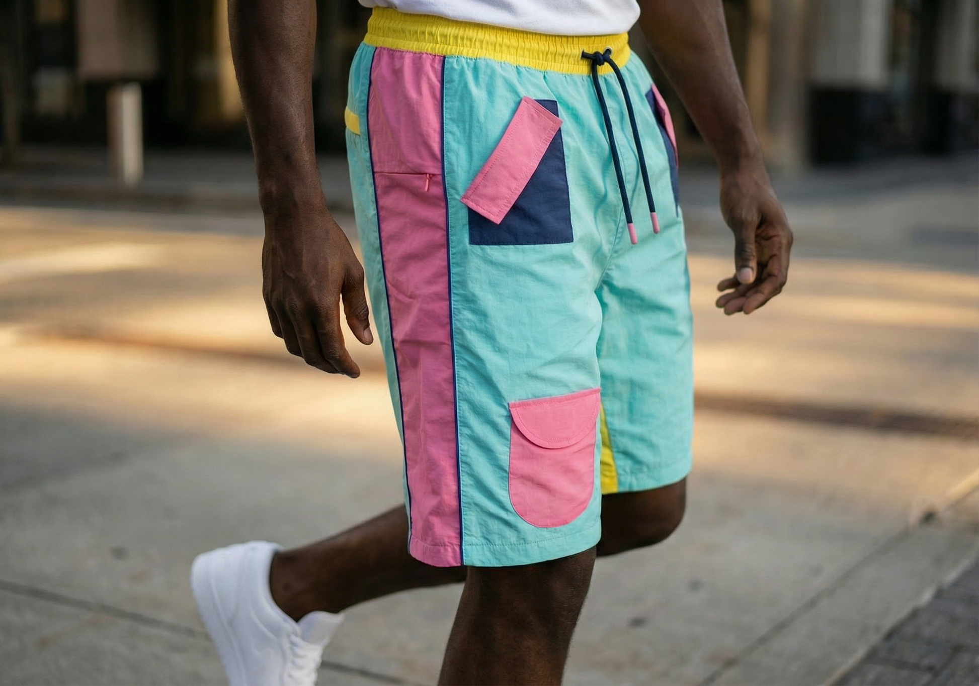 Utility shorts pocket detail PINK