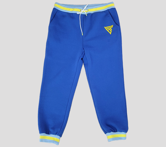 Saphhire Blue Logo Embroidered Joggers